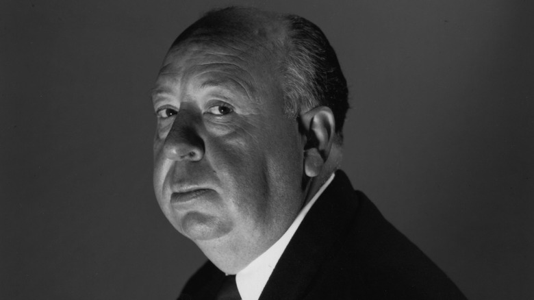 Alfred Hitchcock posing