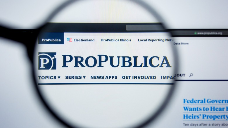 ProPublica logo through magnifying glass