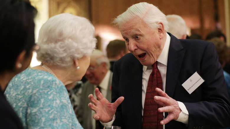 David Attenborough and Queen Elizabeth II share a chat