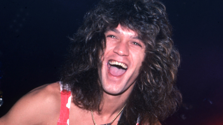 Eddie Van Halen smiling big in the 1980s