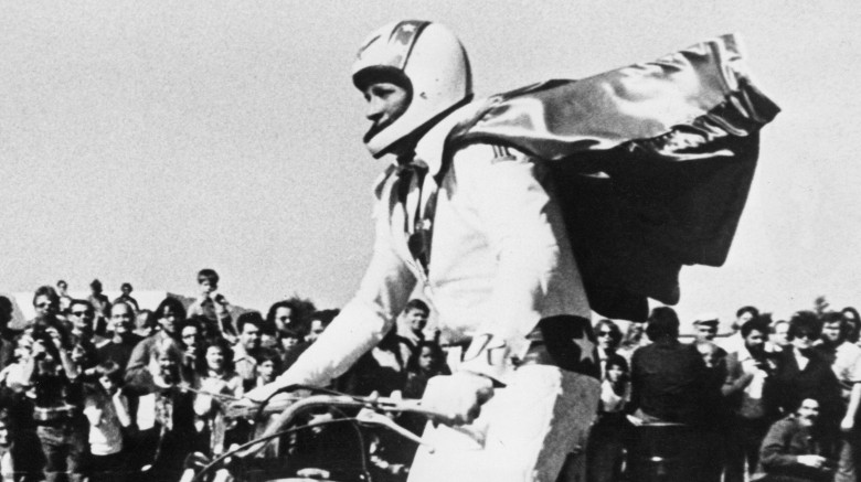 Evel Knievel on motorcycle 