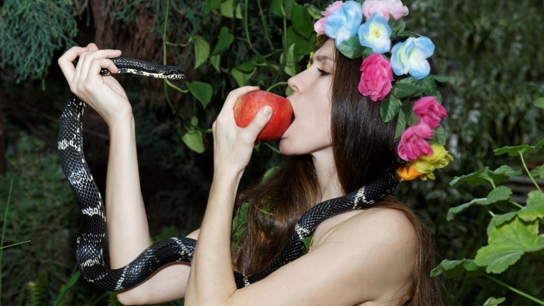 eve with snake and apple