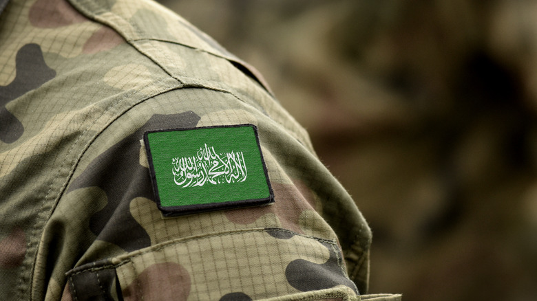 military uniform with Hamas patch