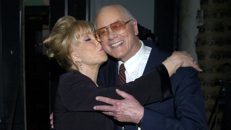 Barbara Eden kisses Larry Hagman