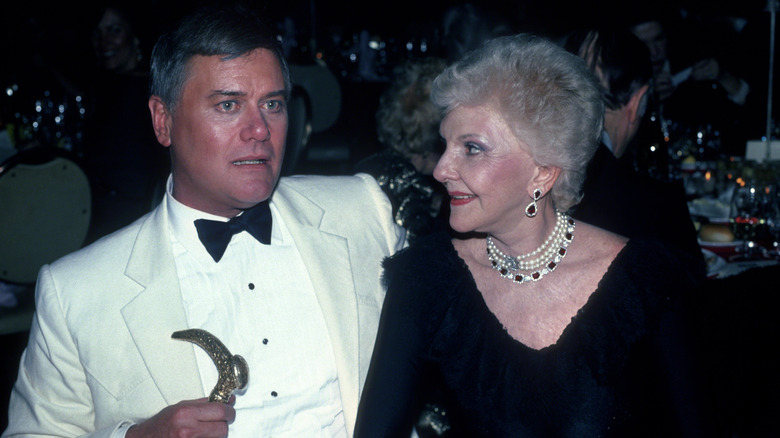 Larry Hagman sits with Mary Martin