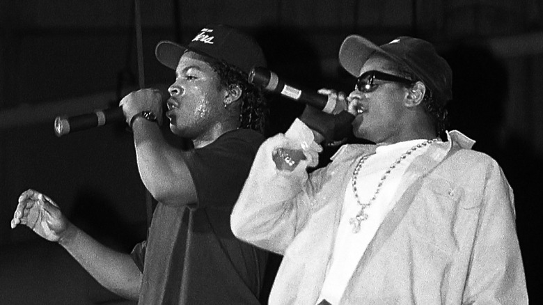 Ice Cube and Eazy-E at the mic