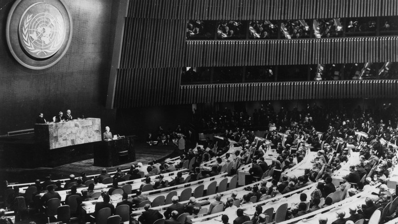 Eisenhower speaking at United Nations