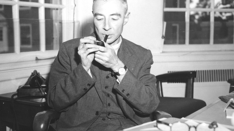 Oppenheimer smoking pipe at Princeton office