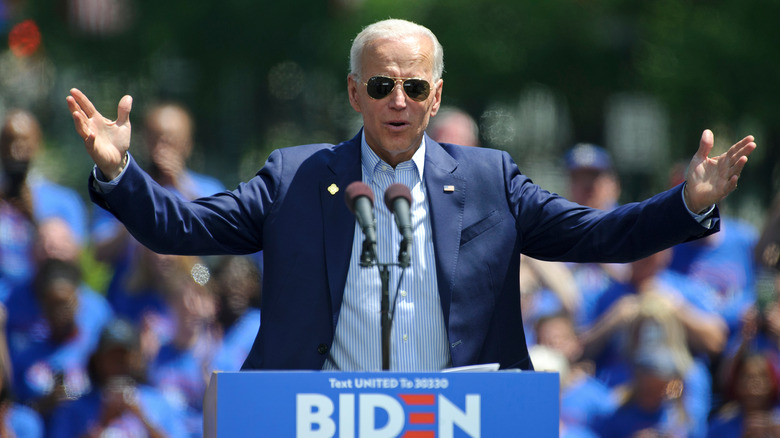 Joe Biden speaking arms out