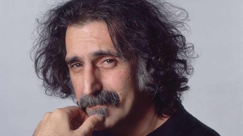 Frank Zappa stroking his chin