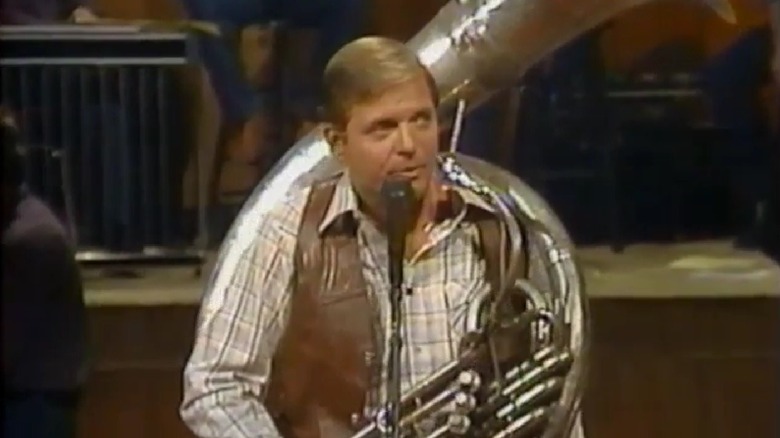 Stan Freese wearing tuba on Hee-Haw