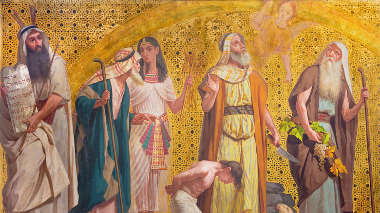 Bible patriarchs Moses, Abraham, Jacob, and Joshua mosaic