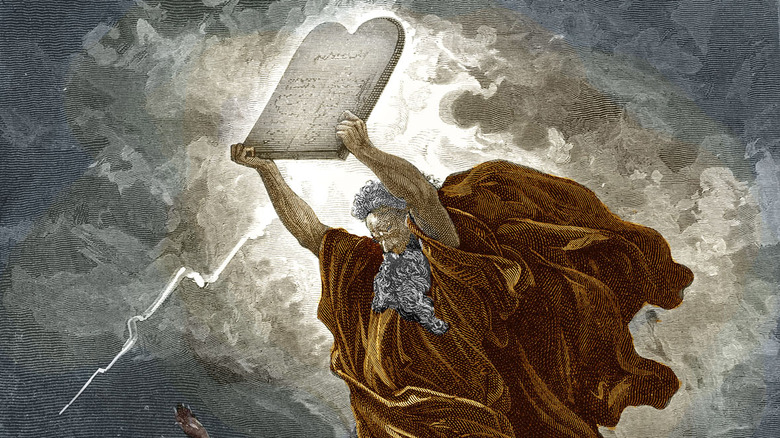 Moses breaks the tablets of the law 