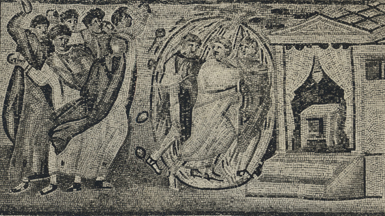 Stoning of Moses, Joshua, and Caleb mosaic