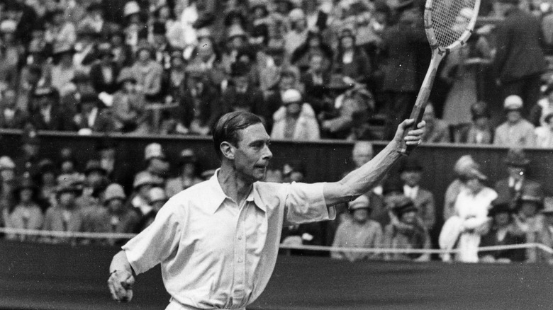 George VI, in healthier days, playing tennis