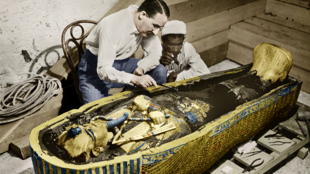 King Tut in his coffin