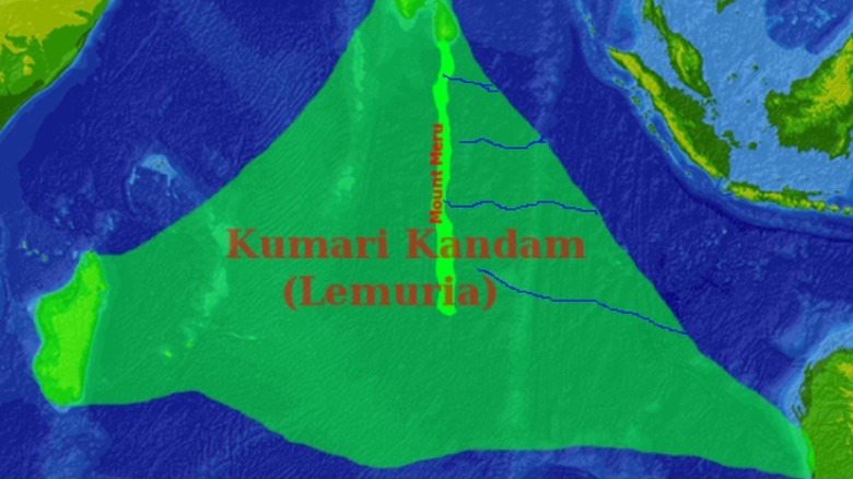 Kumari Kandam map