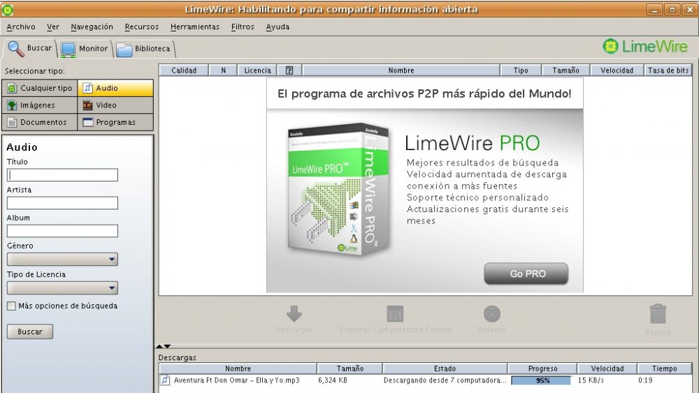 LimeWire Screen