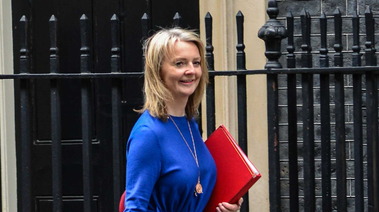 Liz Truss walking in front of 10 Downing Street