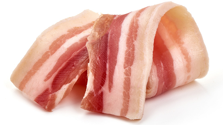 bacon on white background