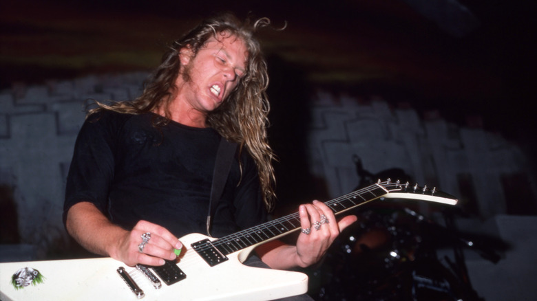 James Hetfield playing guitar