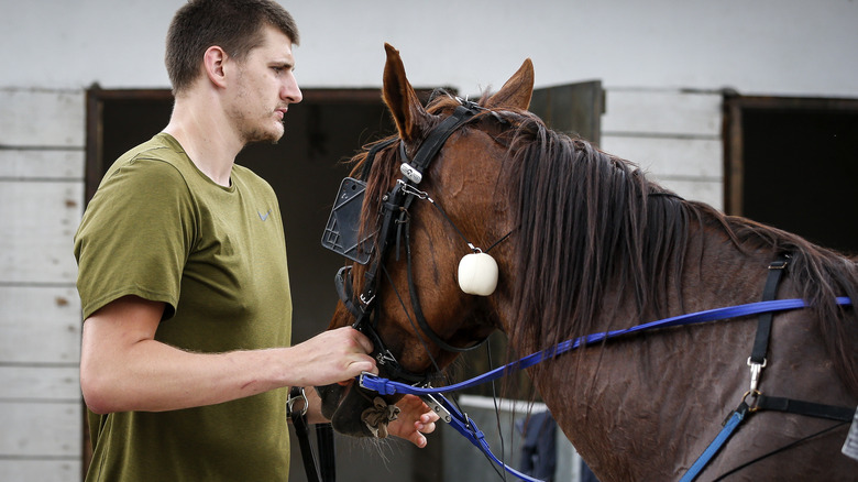 Nikola Jokić with one of his horses