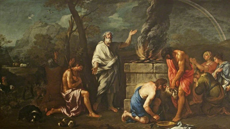 Noah sacrificing after the flood