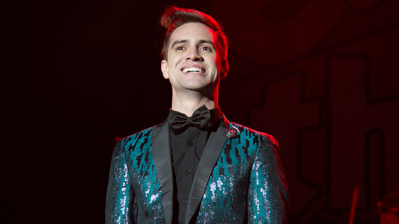 Brendon Urie wearing suit bow tie