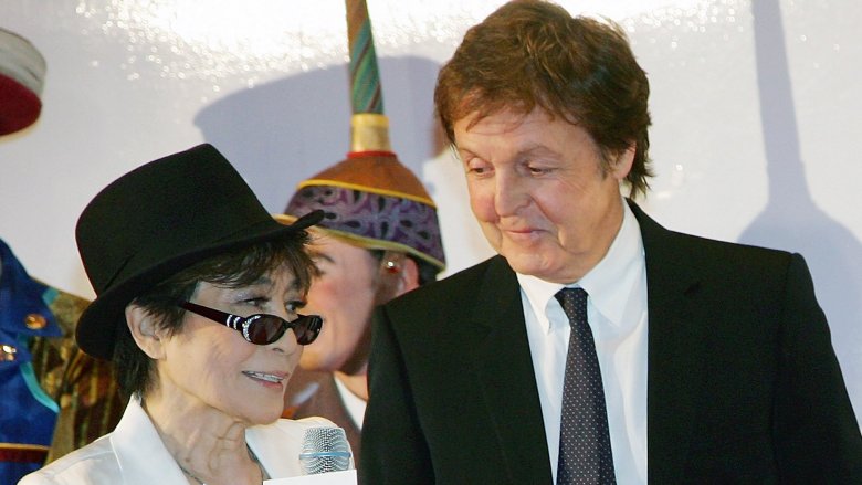 Paul McCartney and Yoko Ono smiling