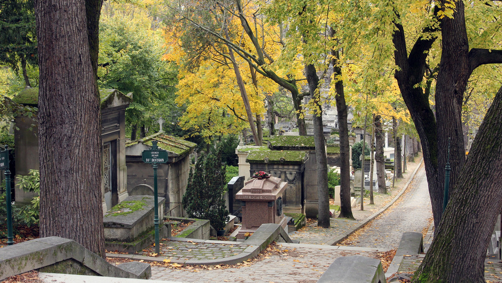 Pere Lachaise tombs amongst trees