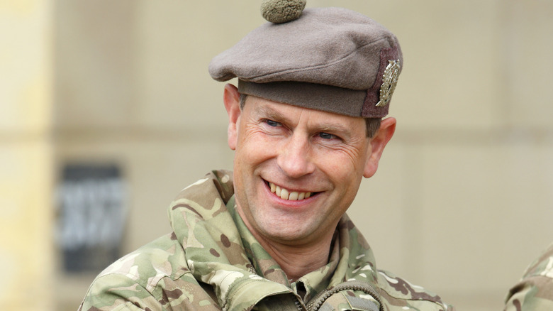 Prince Edward smiling in military uniform