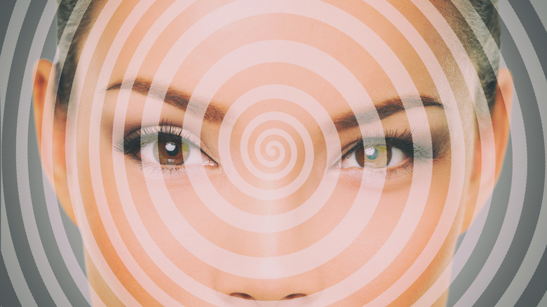 spiral over woman's face