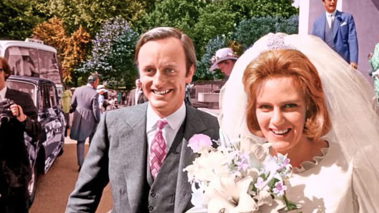 Andrew and Camilla Parker-Bowles smiling wedding day