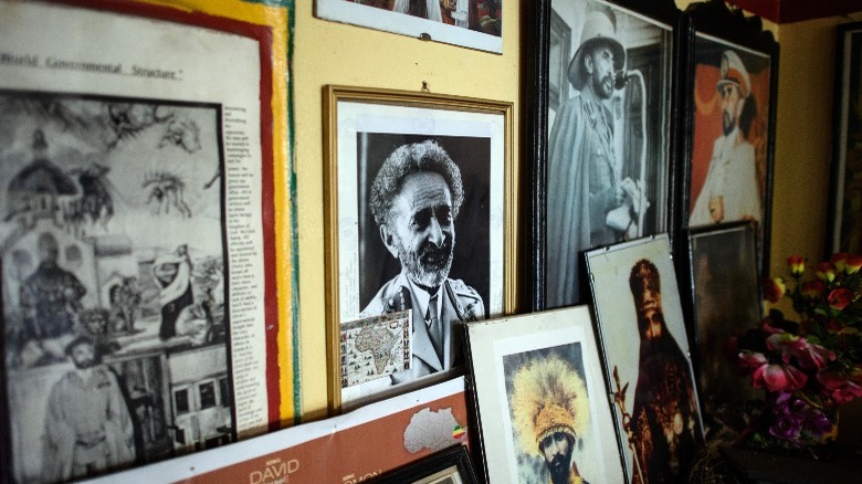 Haile Selassie portraits in Rasta museum