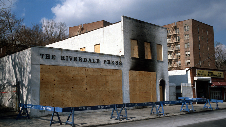 A firebombed business