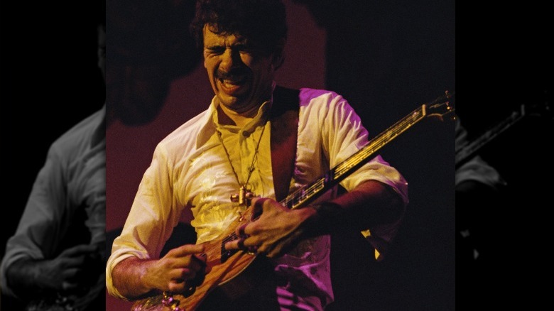 Carlos Santana playing a solo