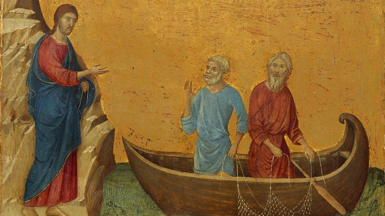Jesus, St. Peter, St. Andrew, fishing
