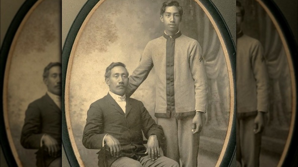 Duke Kahanamoku in Kamehameha Boy's School uniform.