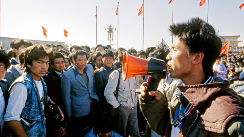 Student protesters in Tiananmen in May, 1989