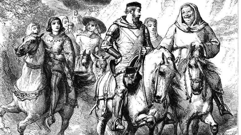 illustration of medieval pilgrims