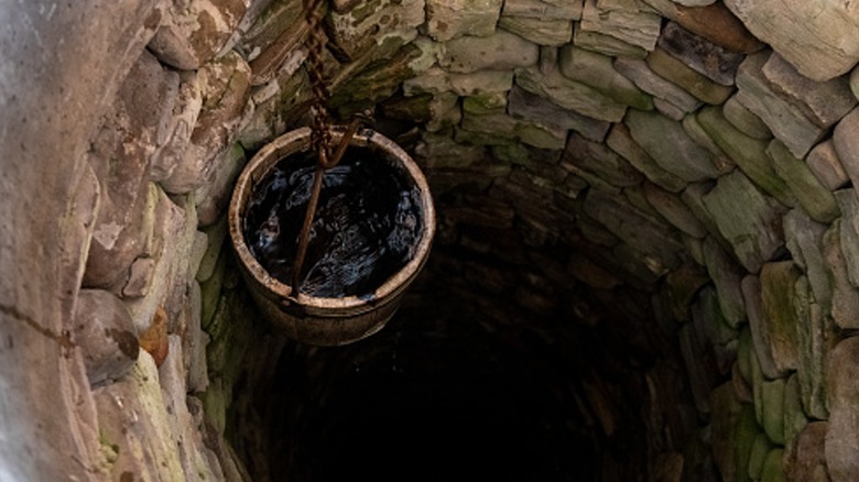 stone well with bucket