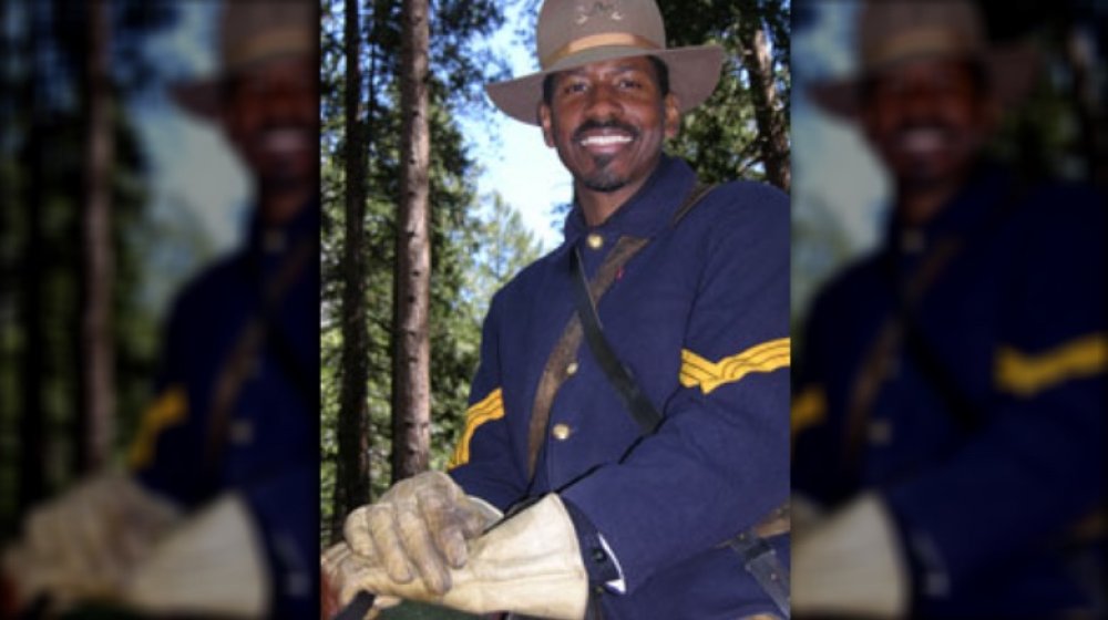 Buffalo Soldier in Yosemite reenactment 