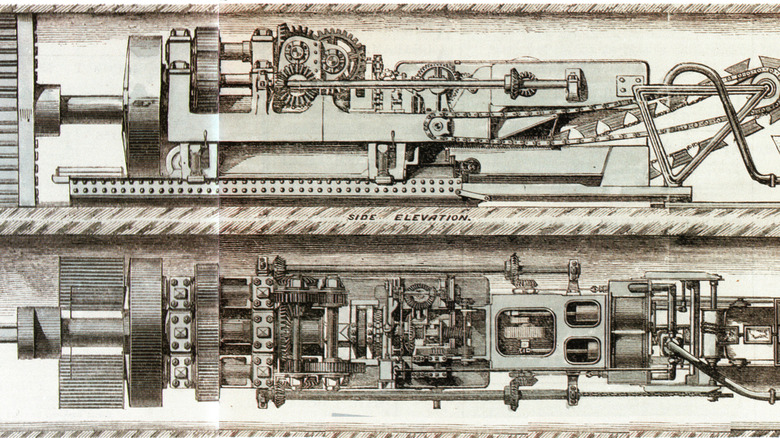 1880s tunnel boring machine