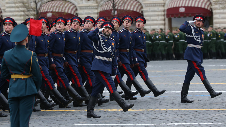 Russian Cossacks military parade