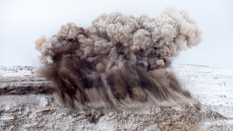 Dynamite mining explosion