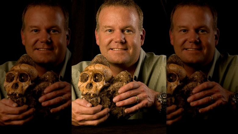 Lee Berger with skull