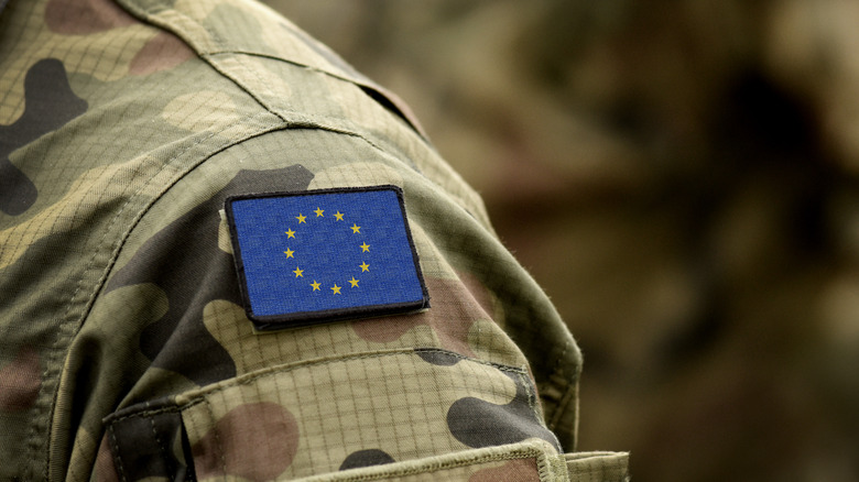 EU flag on army sleeve