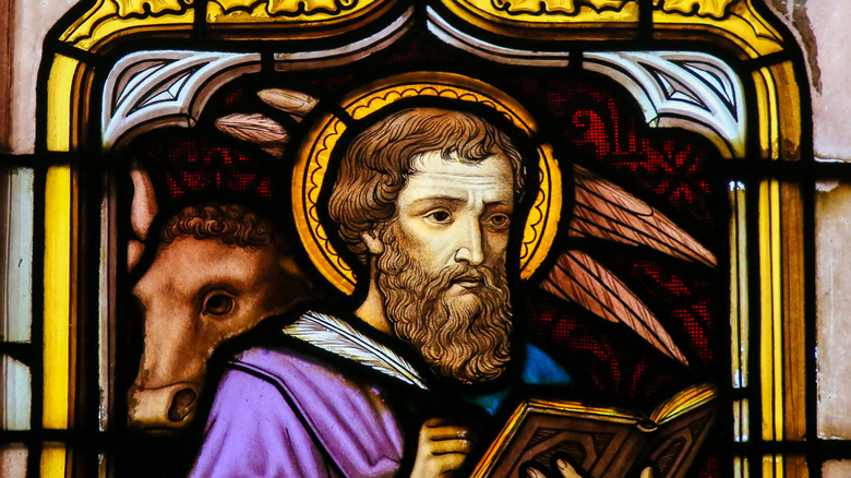 Stained glass of Saint Luke