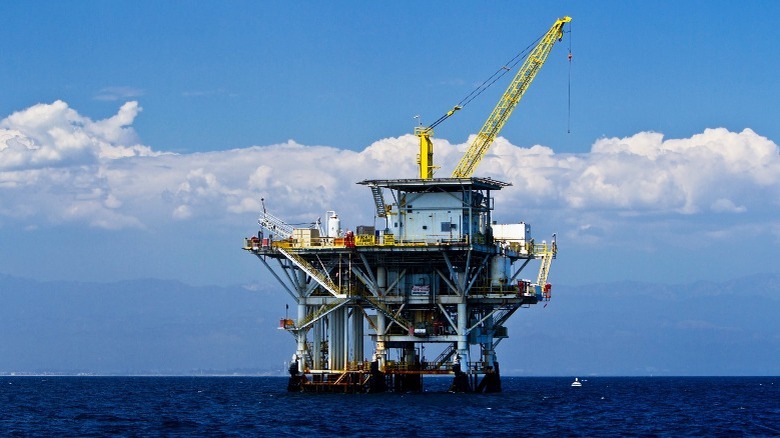 Coastal oil drilling rig