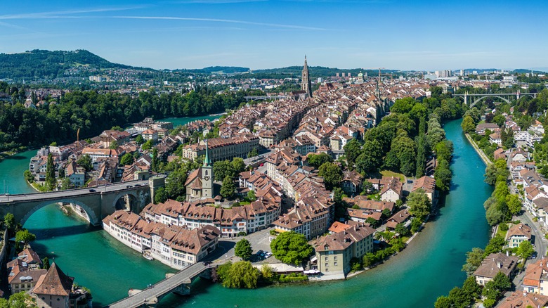 aerial view of Bern, Switzerland